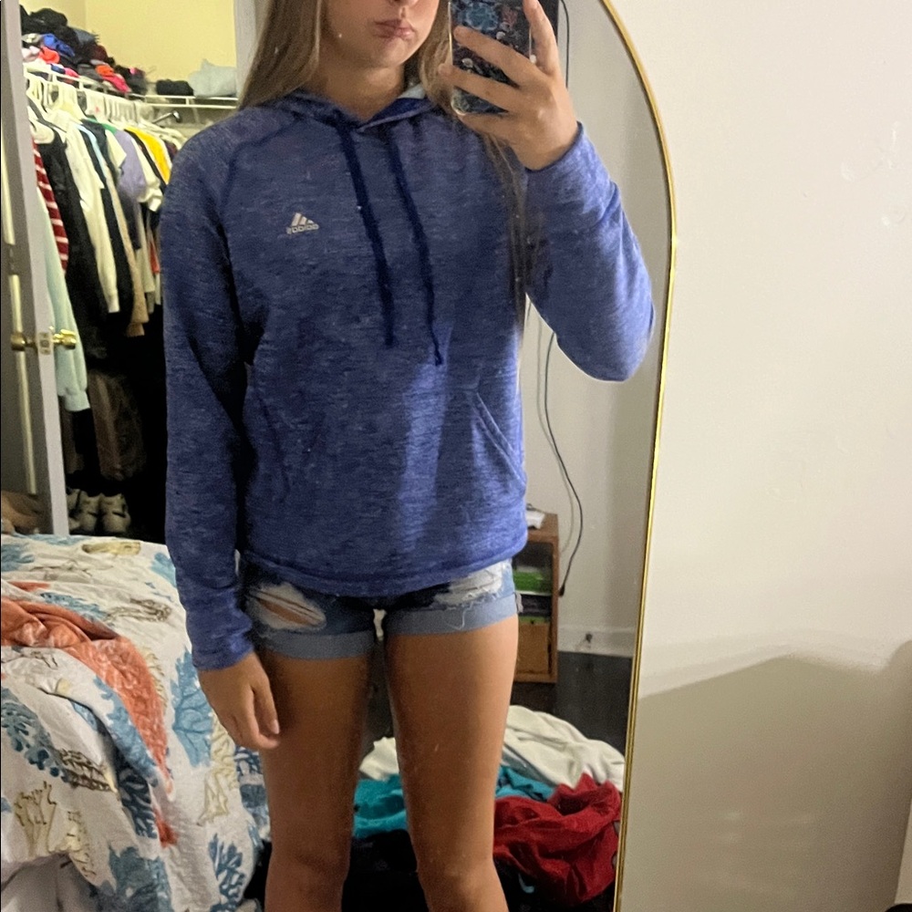 Adidas Heathered Blue Hoodie